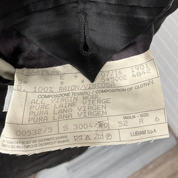 Duca Di Mantova Suit Men 42R 34Wx30L Black Classic Flannel Wool Molteni Gabriele - Picture 7 of 16